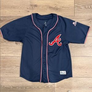 Men’s Atlanta Braves Navy Blue Baseball Jersey